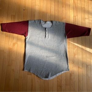 Vintage 70s Russell Athletics Red and Grey Baseball Henley